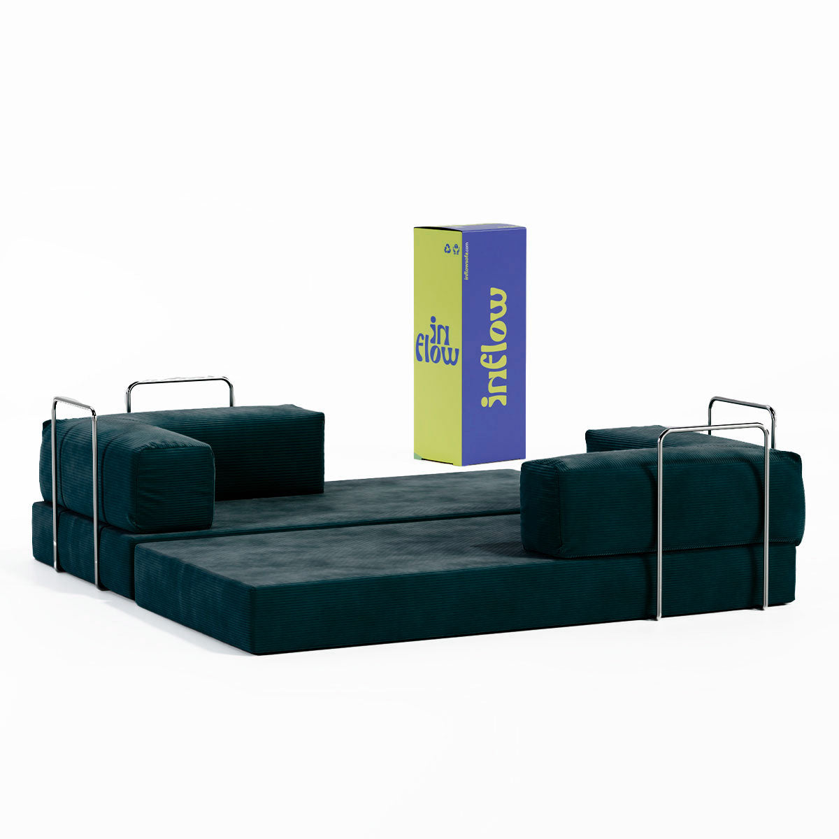 Sofá-Cama Flowin Cotelê - Verde Musgo