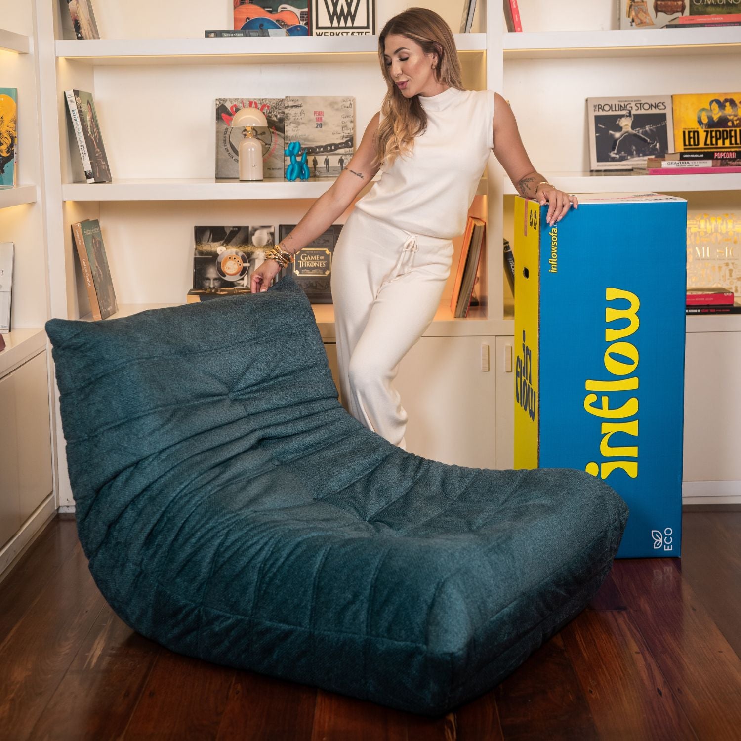 Poltrona Liv em Boucle Cloud Touch Ocean