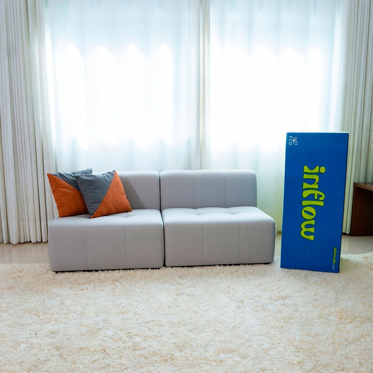 Sofá Modular Boucle Cinza - 2 Lugares