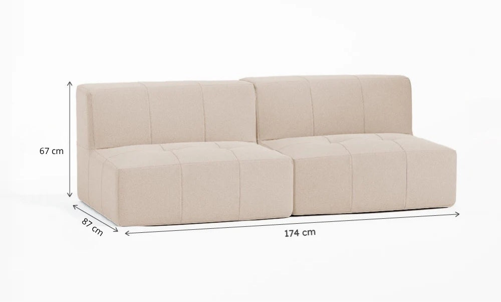 Sofá Modular 2 Lugares em Boucle Bege