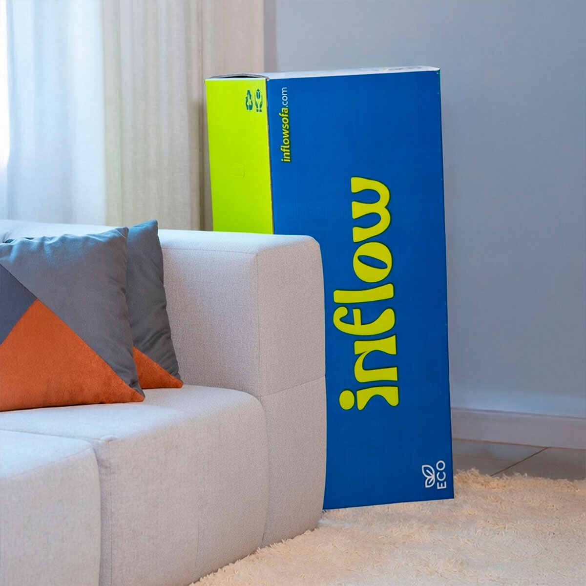 Sofá Modular Boucle Cinza - 2 Lugares - 1 Canto