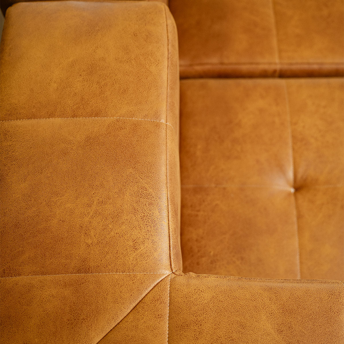 Sofá Modular Poli-Couro Marrom - 2 Lugares