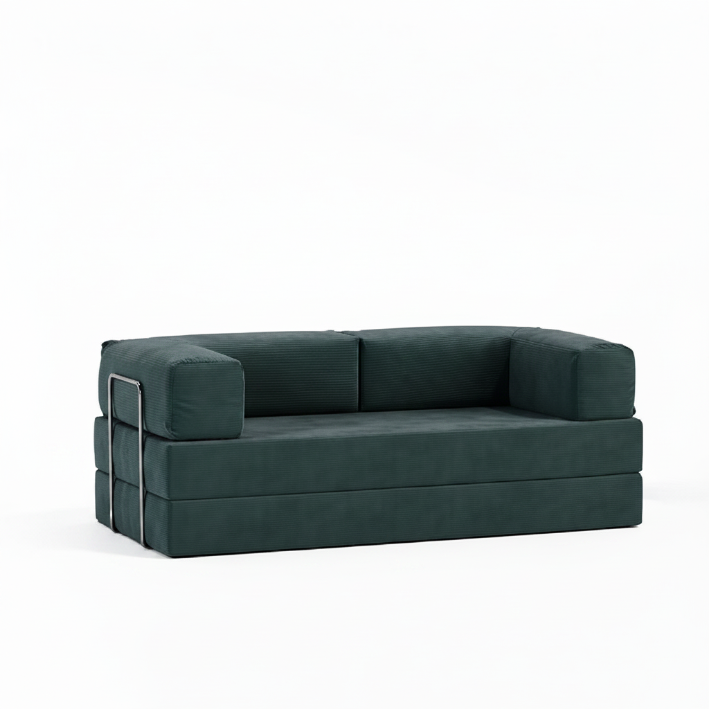 Sofá Cama Flowin em Cotele Verde Musgo
