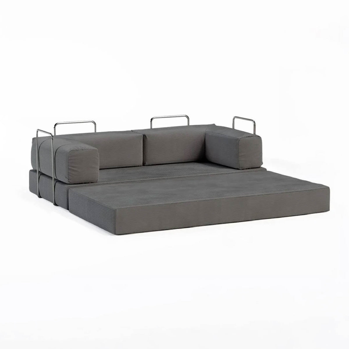 Sofá Cama Flowin em Cotele Cinza