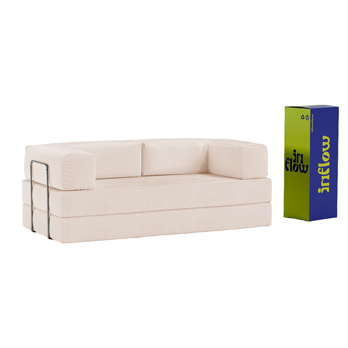 Sofá-Cama Flowin Cotelê - Bege