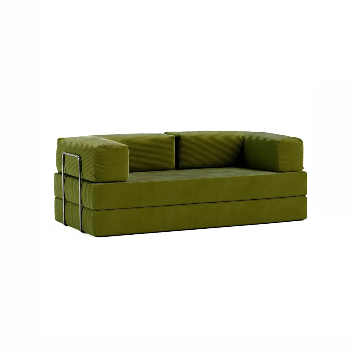 Sofá Cama Flowin em Cotele Verde Oliva