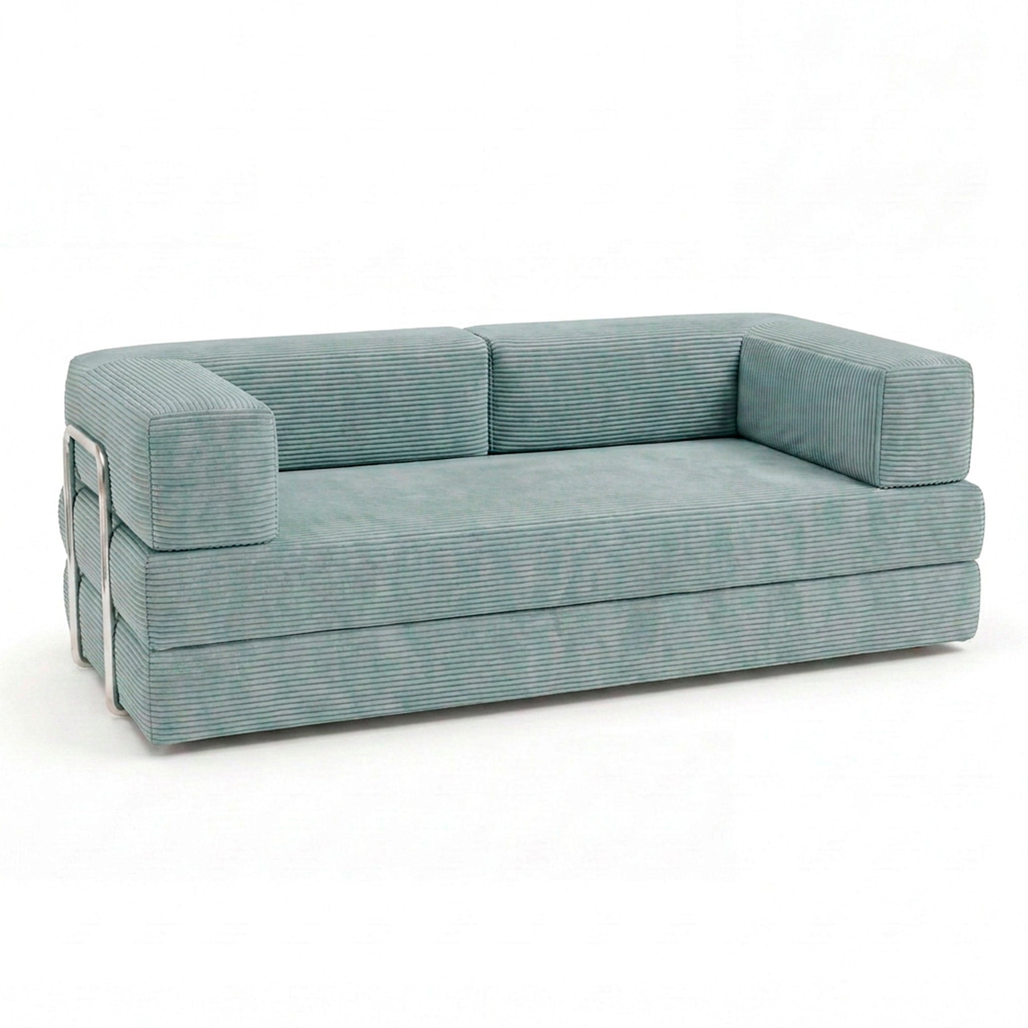 Sofá Cama Flowin em Cotele Azul Menta