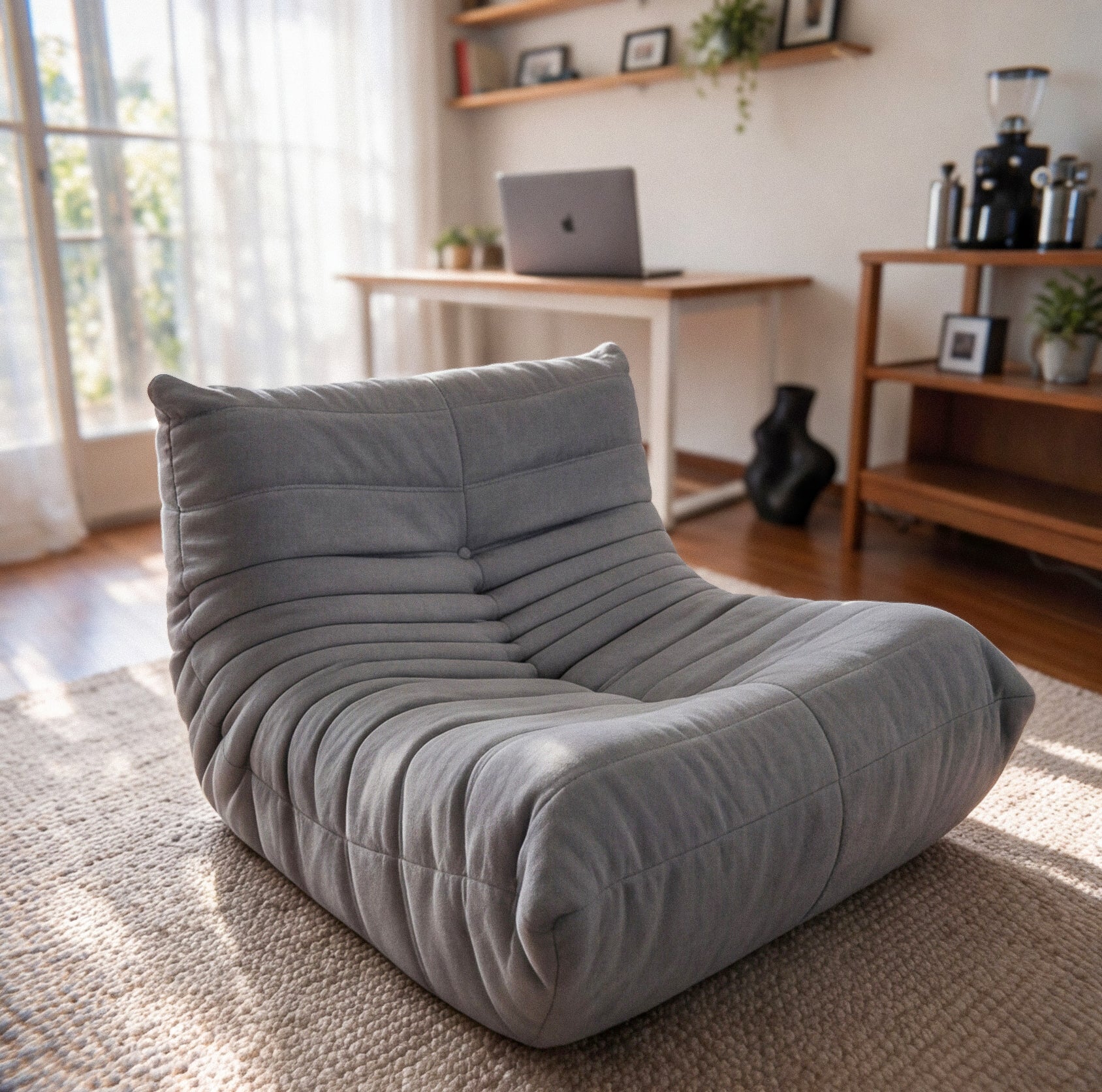 Poltrona Liv em Boucle Cinza