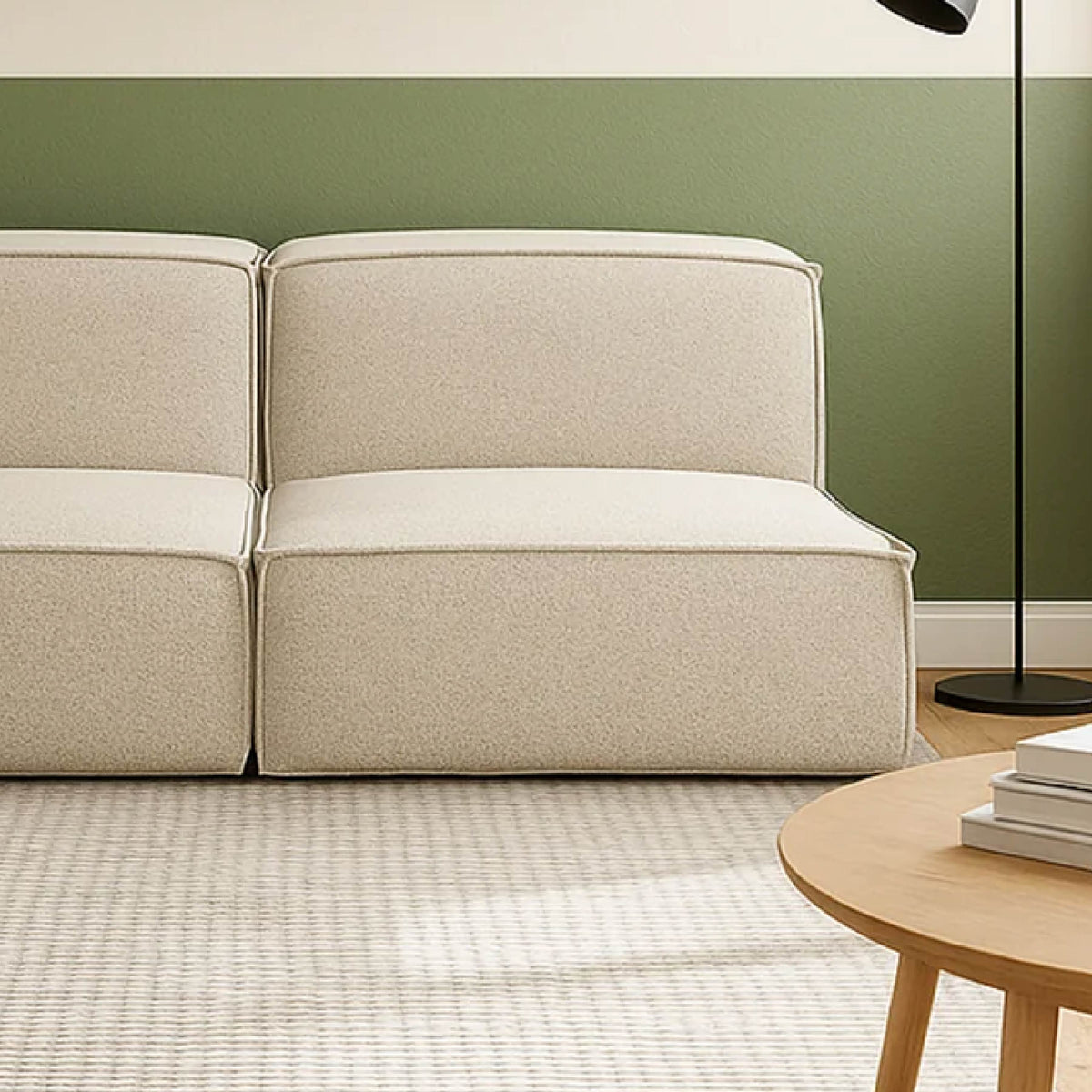 Sofá Modular Flow 2 Lugares em Boucle Bege