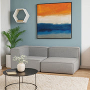 Sofá Modular Flow 2 Lugares 1 Canto em Boucle Cinza