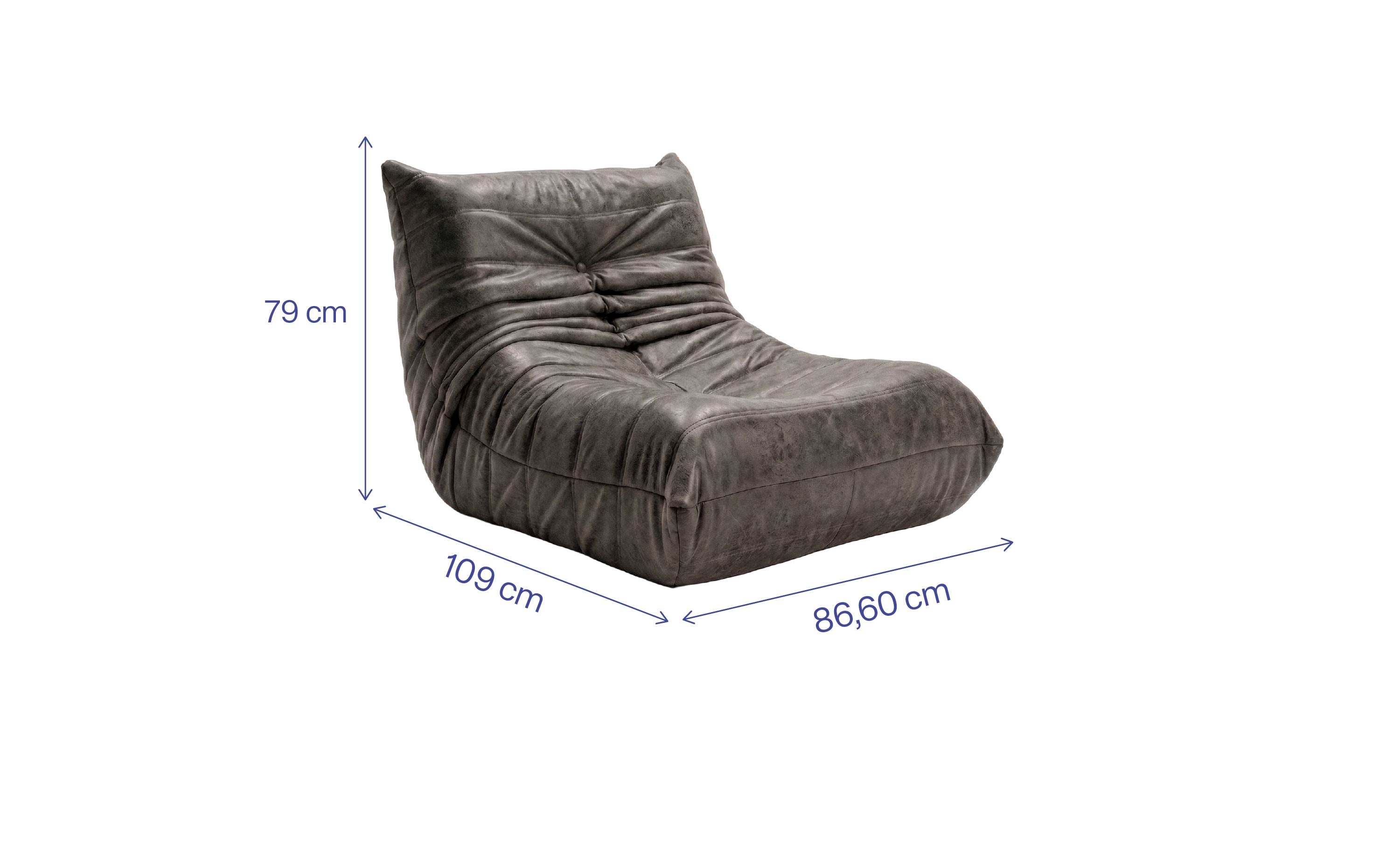 Poltrona Liv em Poli-Couro Preto