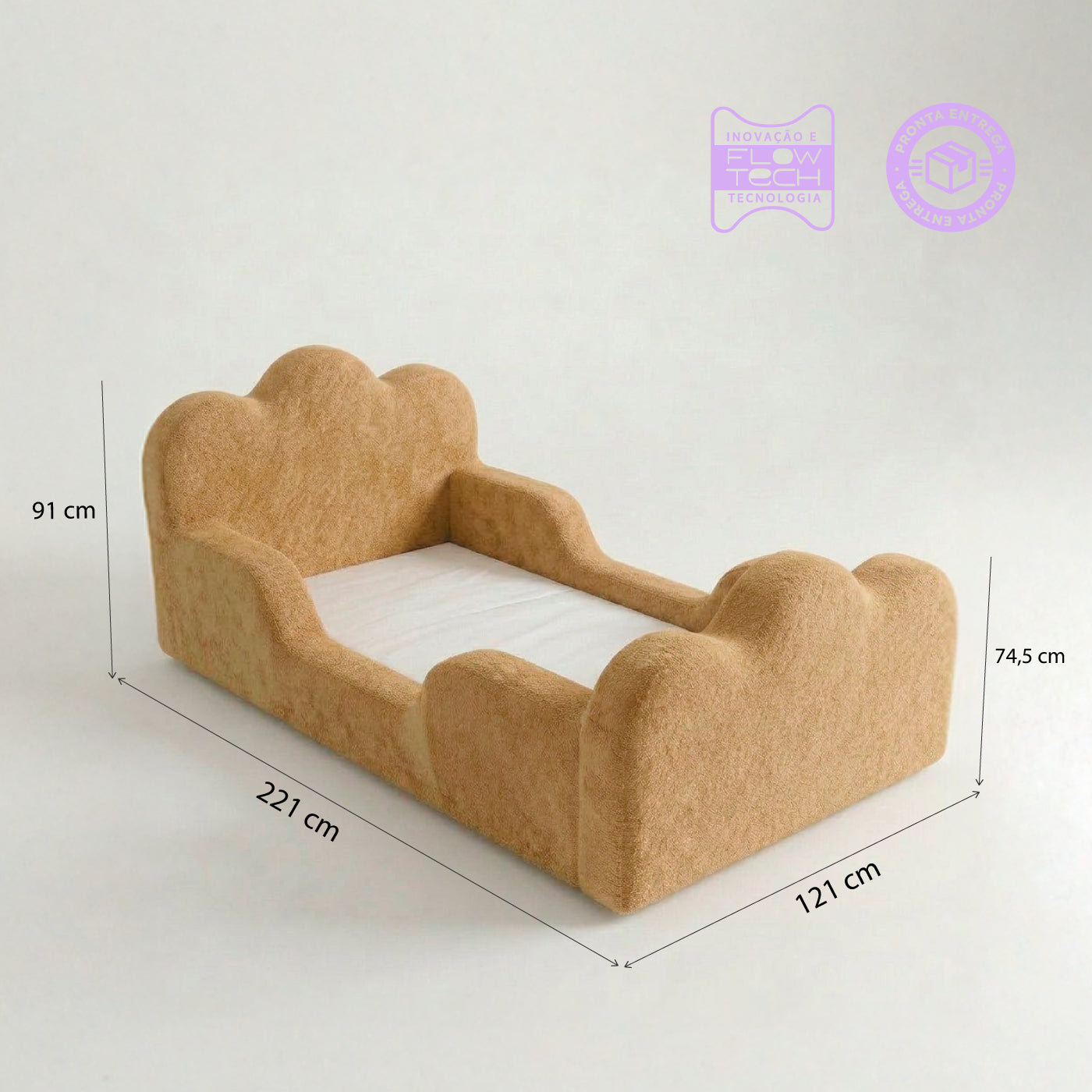 Cama Montessori Infantil Sonhos Duo Solteiro - Mostarda