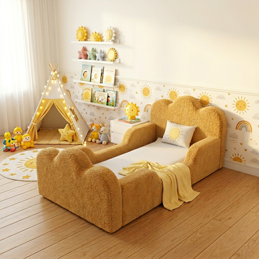 Cama Montessori Infantil Sonhos Duo Solteiro - Mostarda