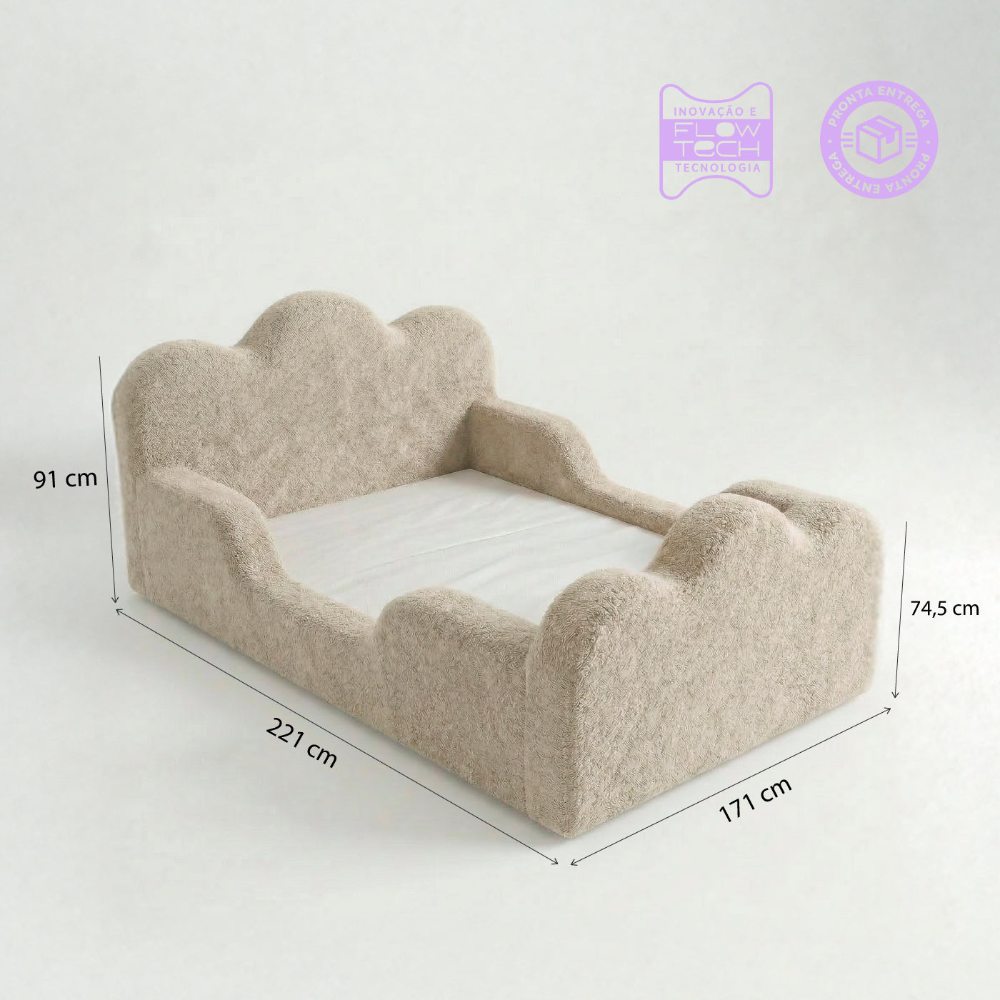 Cama Montessori Infantil Sonhos Duo Casal - Bege