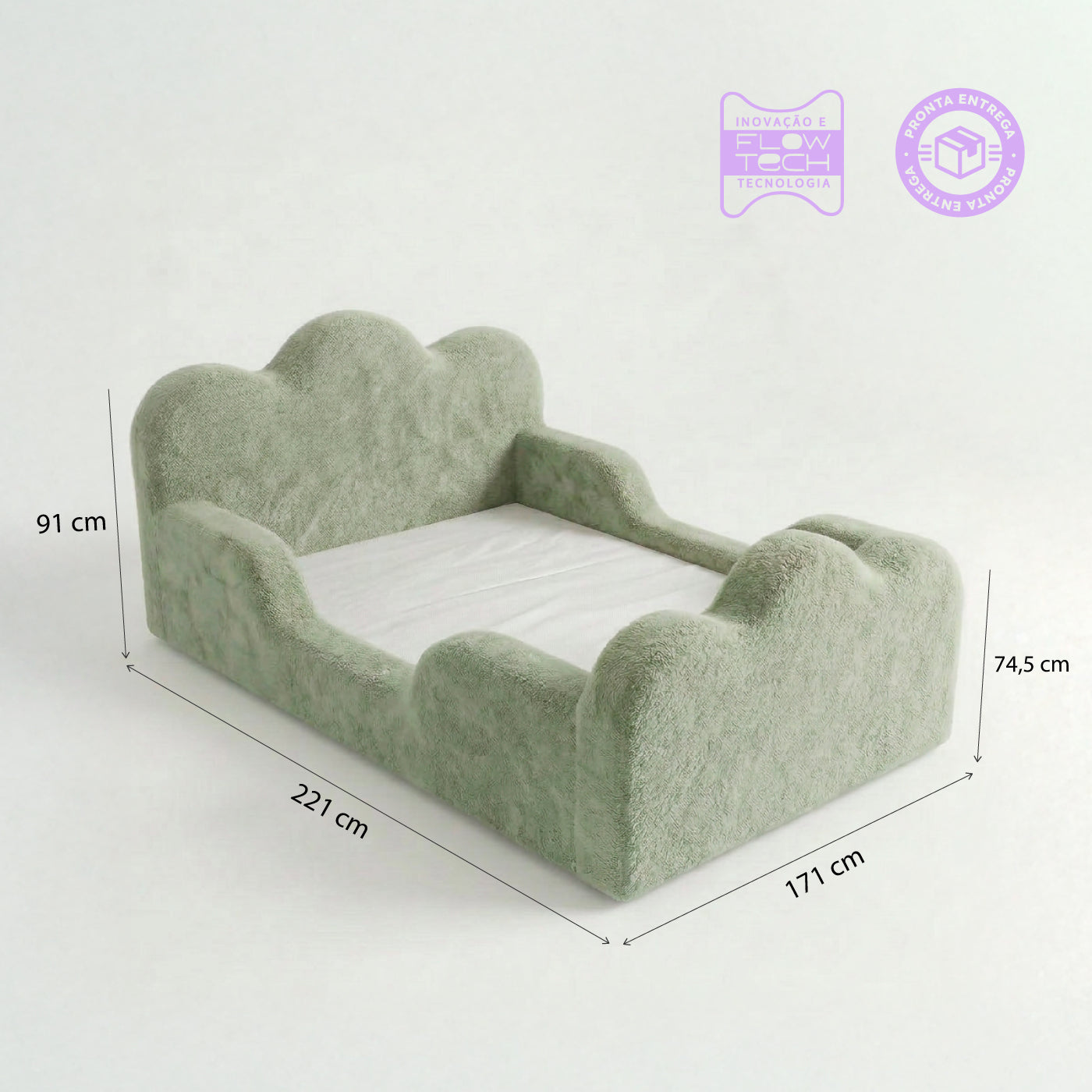 Cama Montessori Infantil Sonhos Duo Casal - Verde