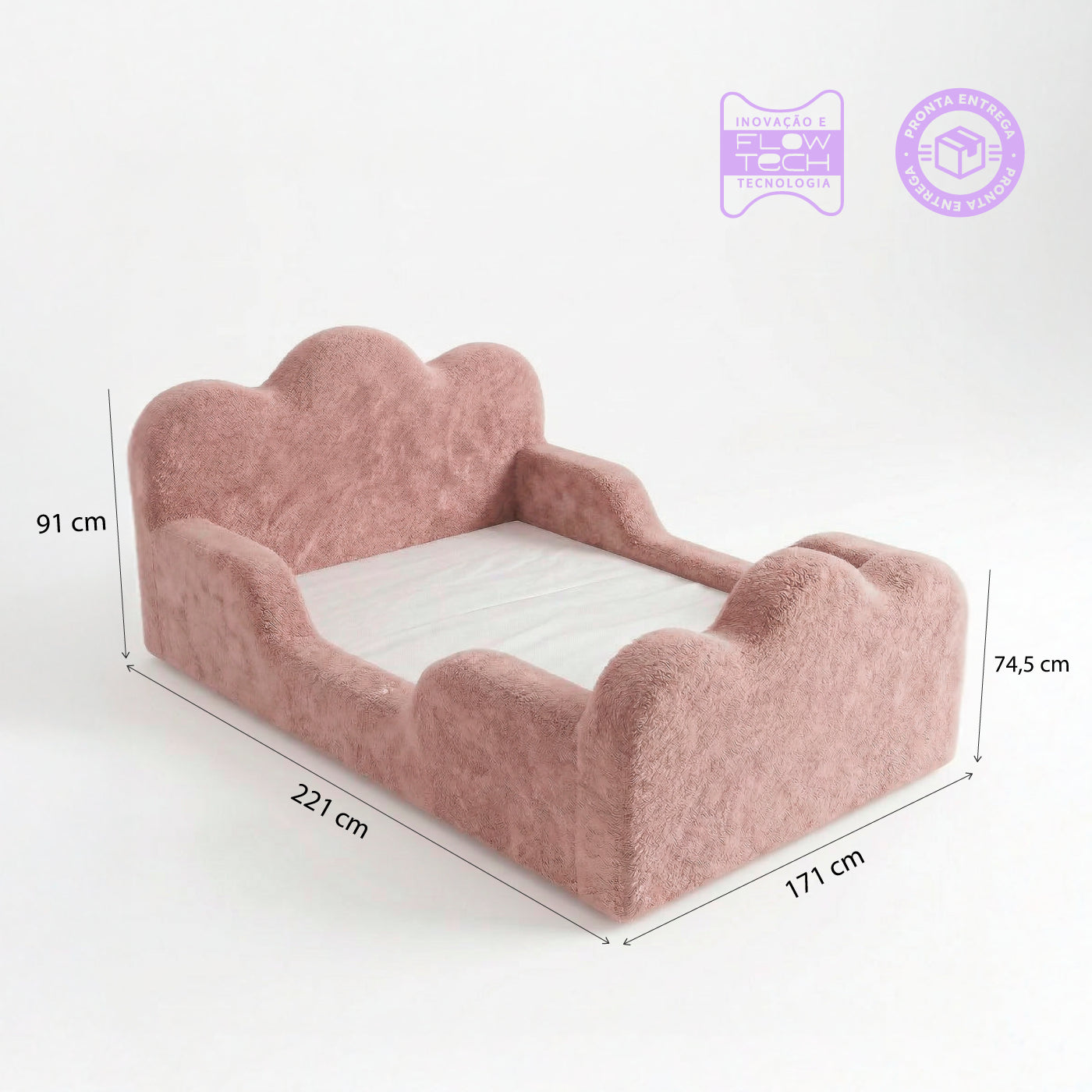 Cama Montessori Infantil Sonhos Duo Casal - Rosa