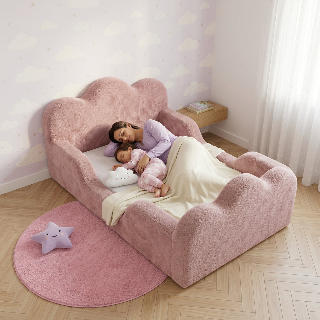 Cama Montessori Infantil Sonhos Duo Casal - Rosa