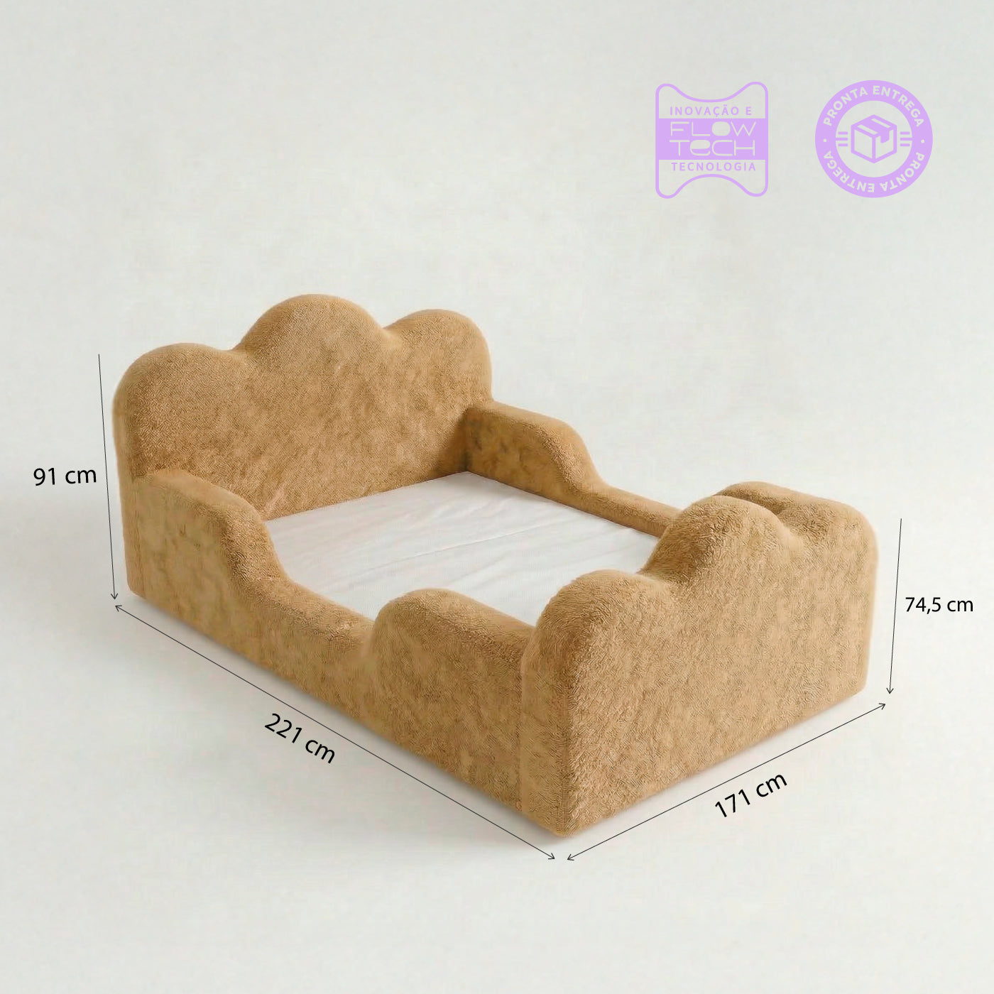 Cama Montessori Infantil Sonhos Duo Casal - Mostarda