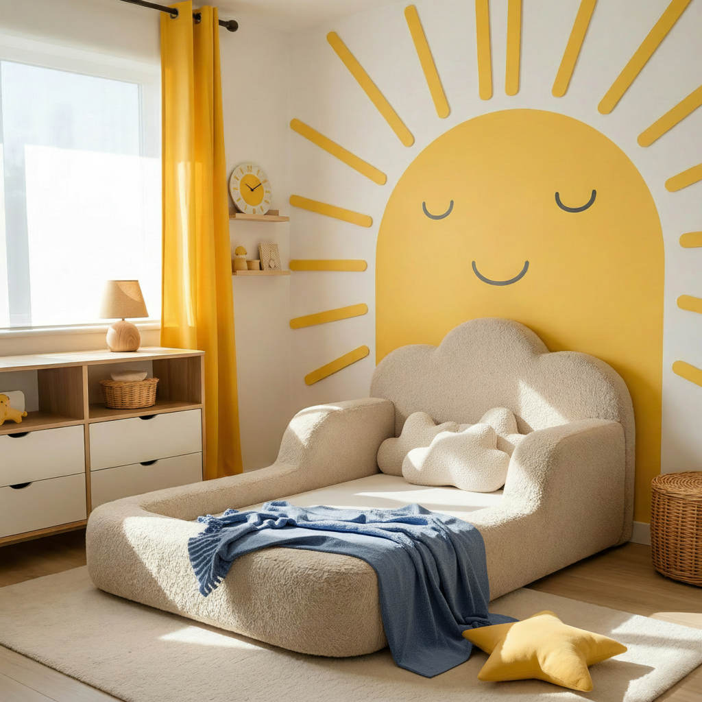 Cama Montessori Infantil Sonhos One Solteiro - Bege