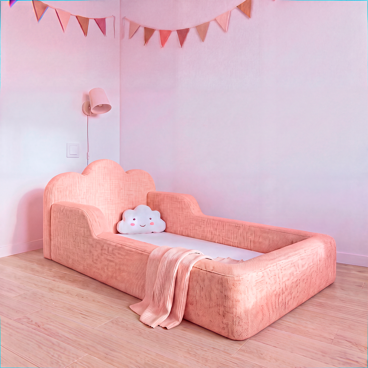 Cama Montessoriana Infantil Sonhos One Solteiro   - Rosa