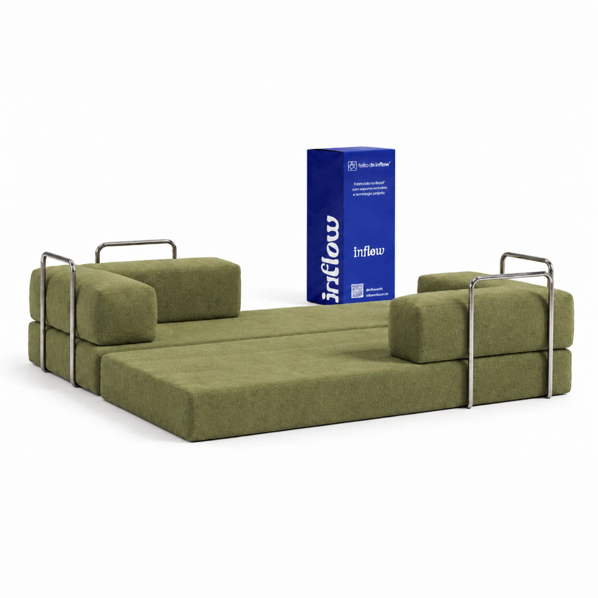 Sofá Cama Flowin em Boucle Plus Green