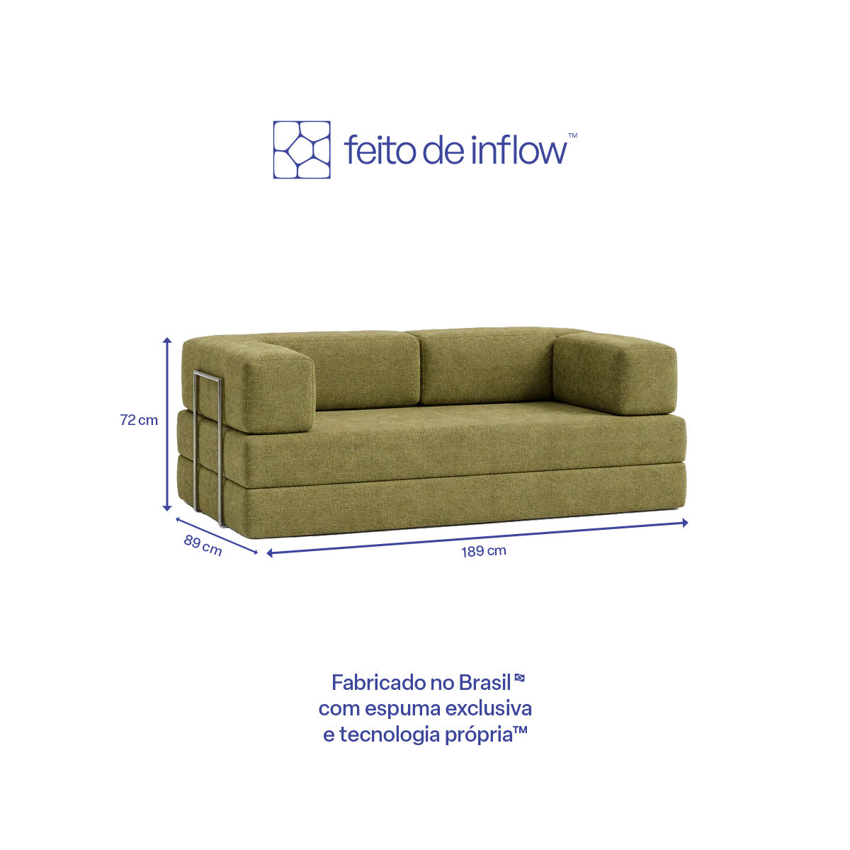 Sofá Cama Flowin em Boucle Plus Green