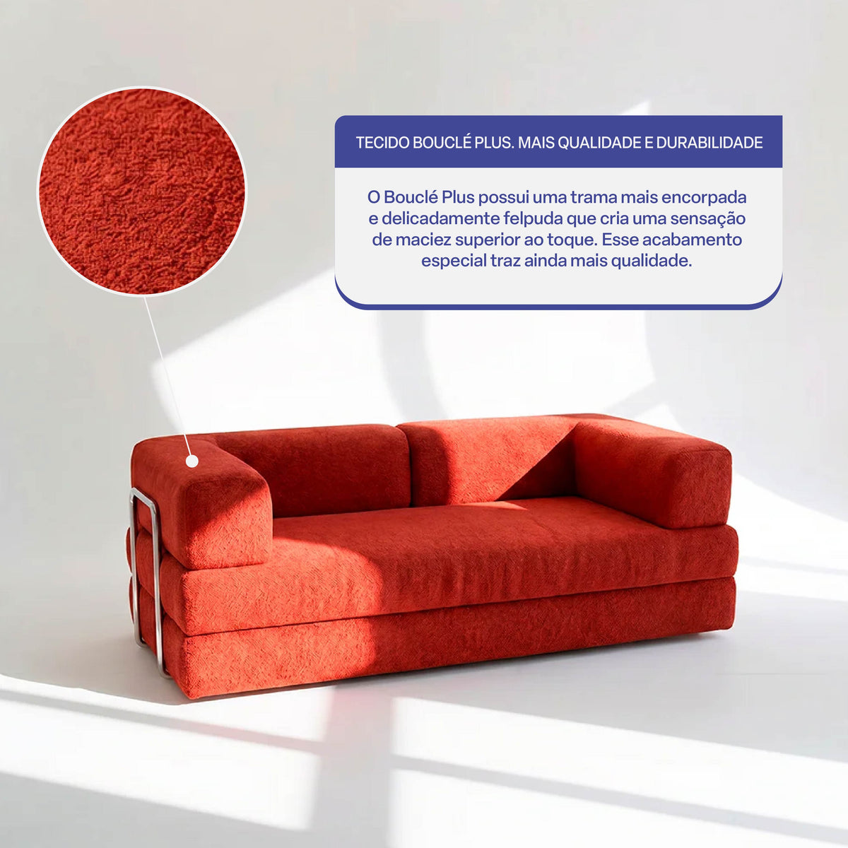 Sofá Cama Flowin em Boucle Plus Terracota