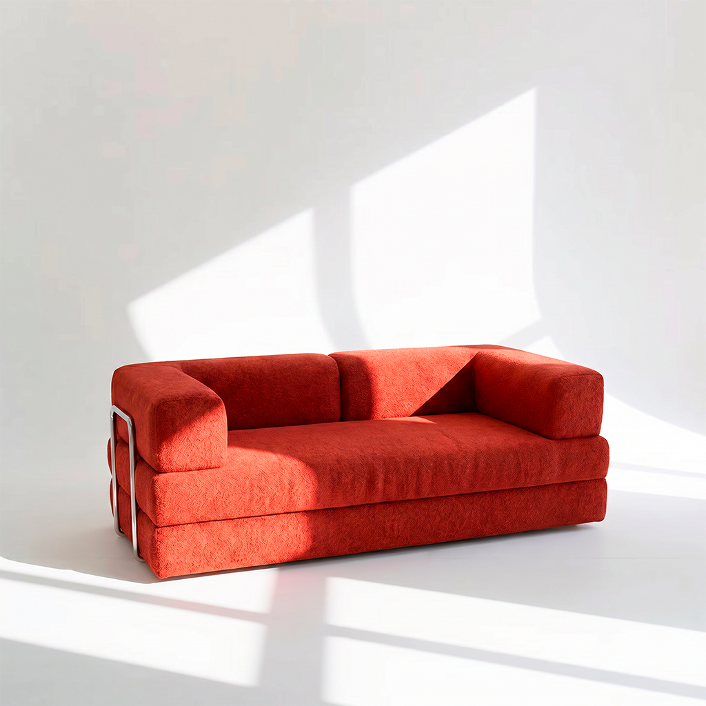 Sofá Cama Flowin em Boucle Plus Terracota