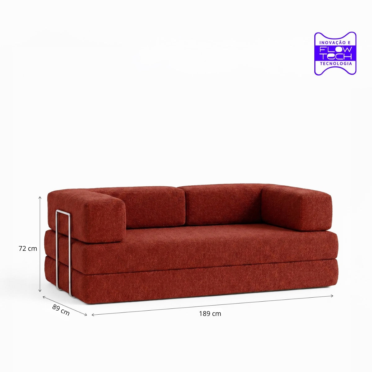 Sofá Cama Flowin em Boucle Plus Terracota