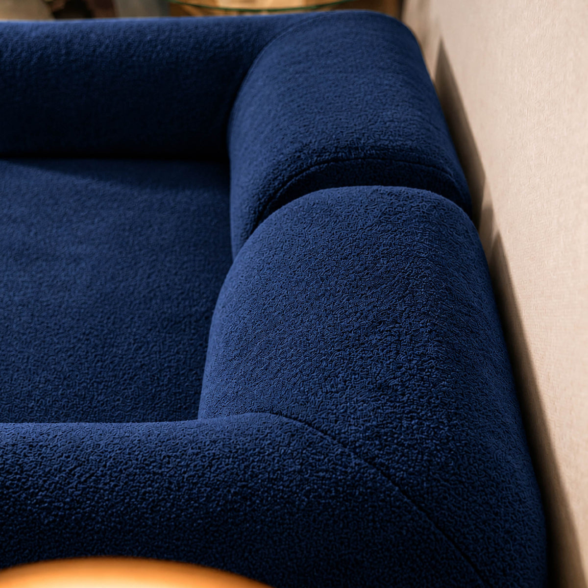 Sofá Cama Flowin em Boucle Azul Marinho