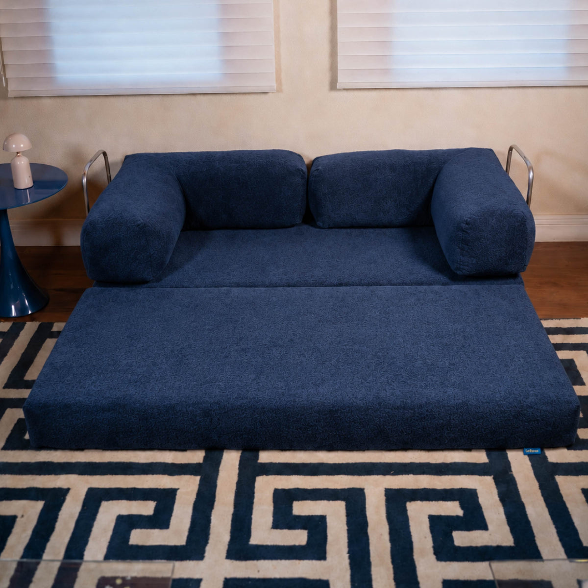 Sofá Cama Flowin em Boucle Azul Marinho