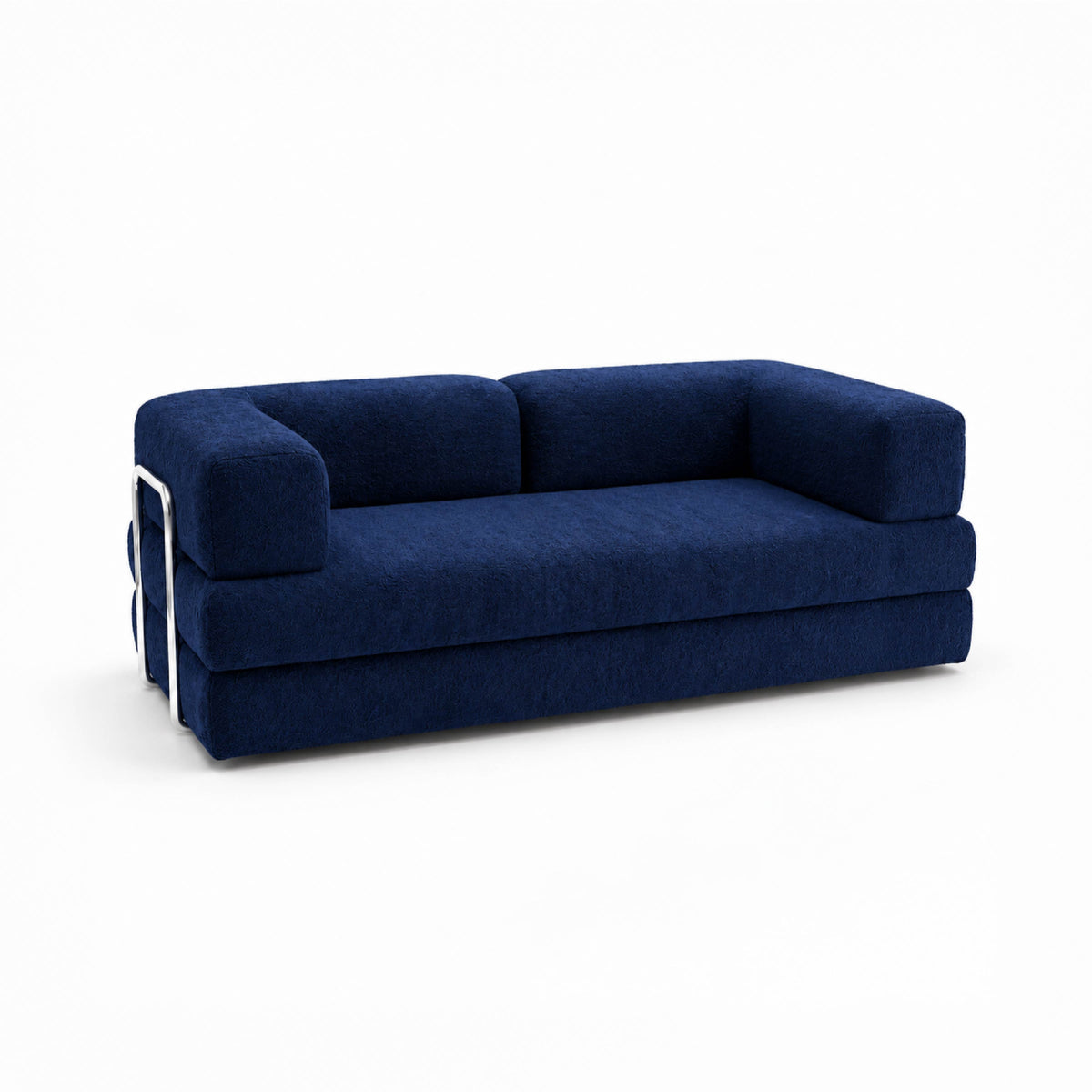 Sofá Cama Flowin em Boucle Azul Marinho