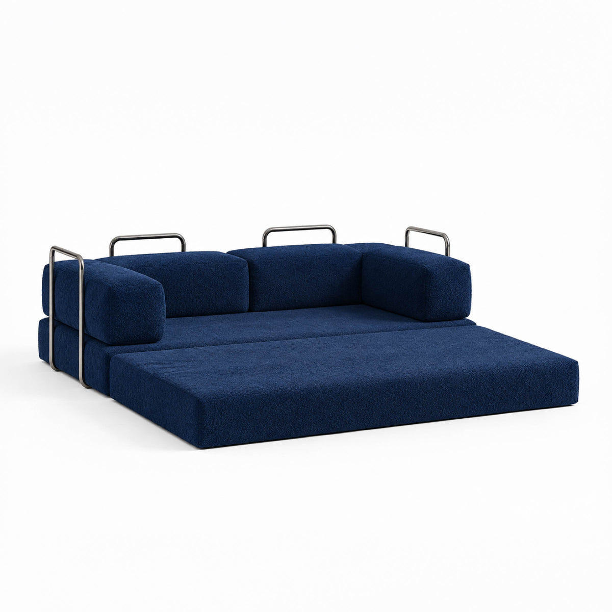 Sofá Cama Flowin em Boucle Azul Marinho