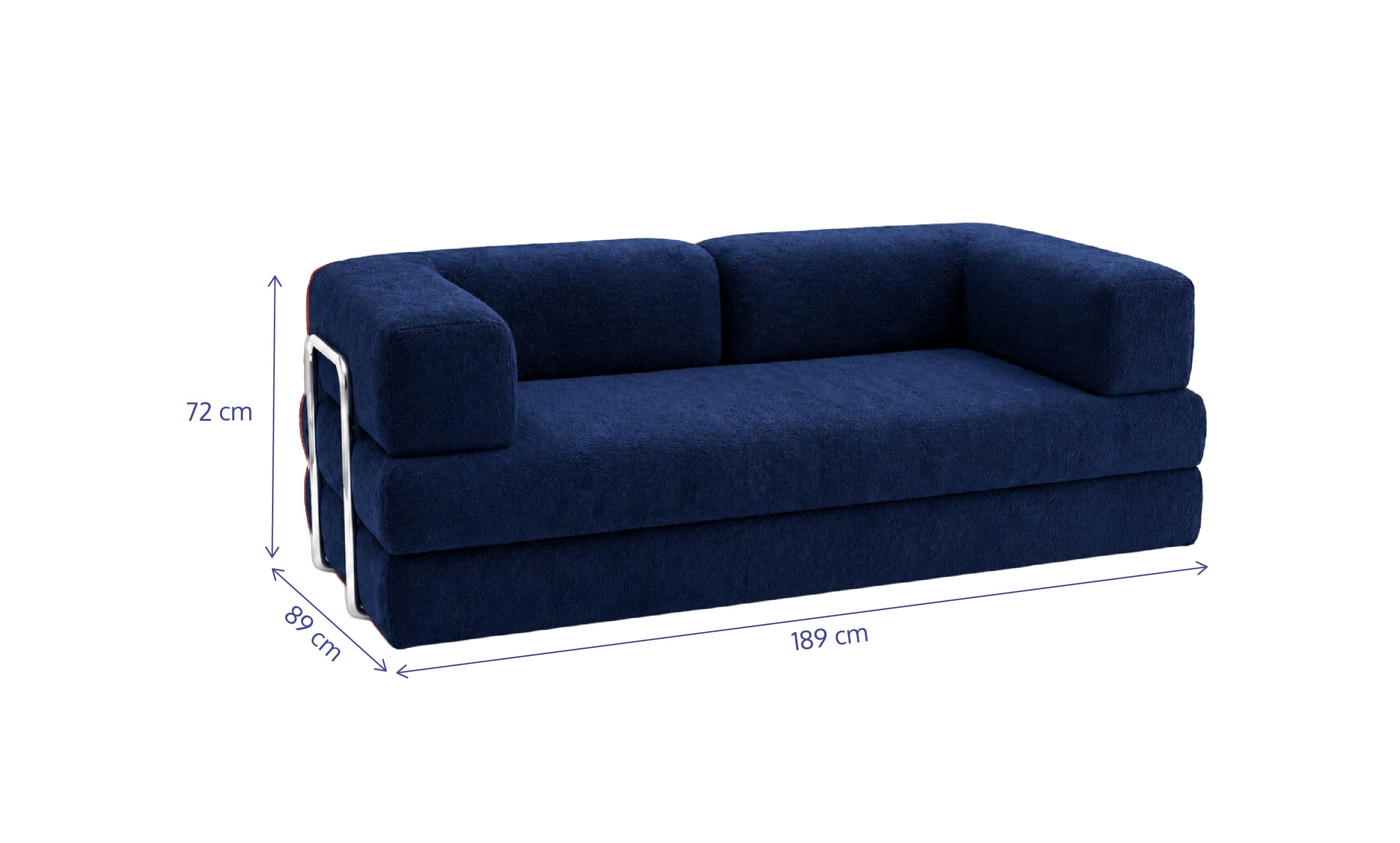 Sofá Cama Flowin em Boucle Azul Marinho