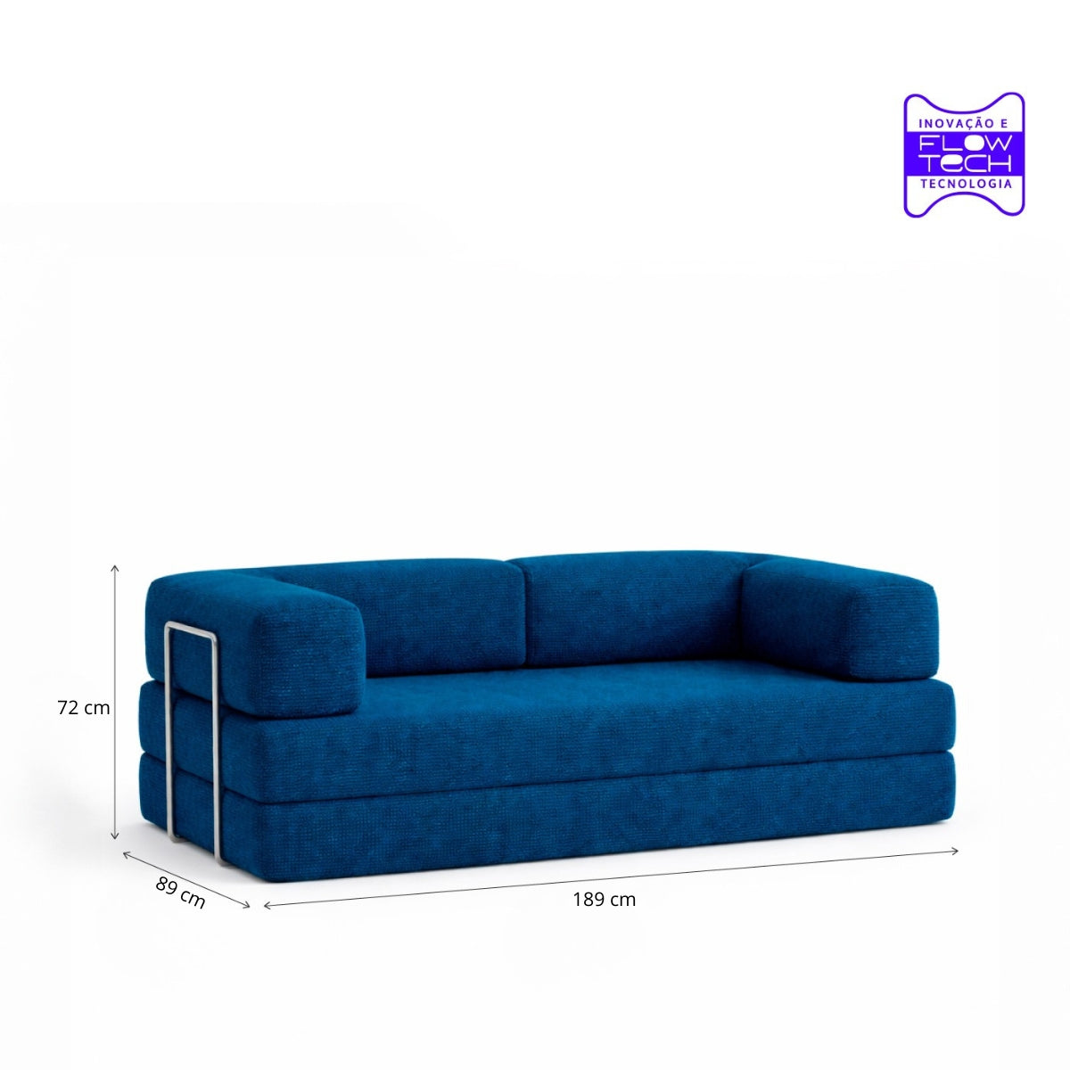 Sofá Cama Flowin em Boucle Azul Marinho