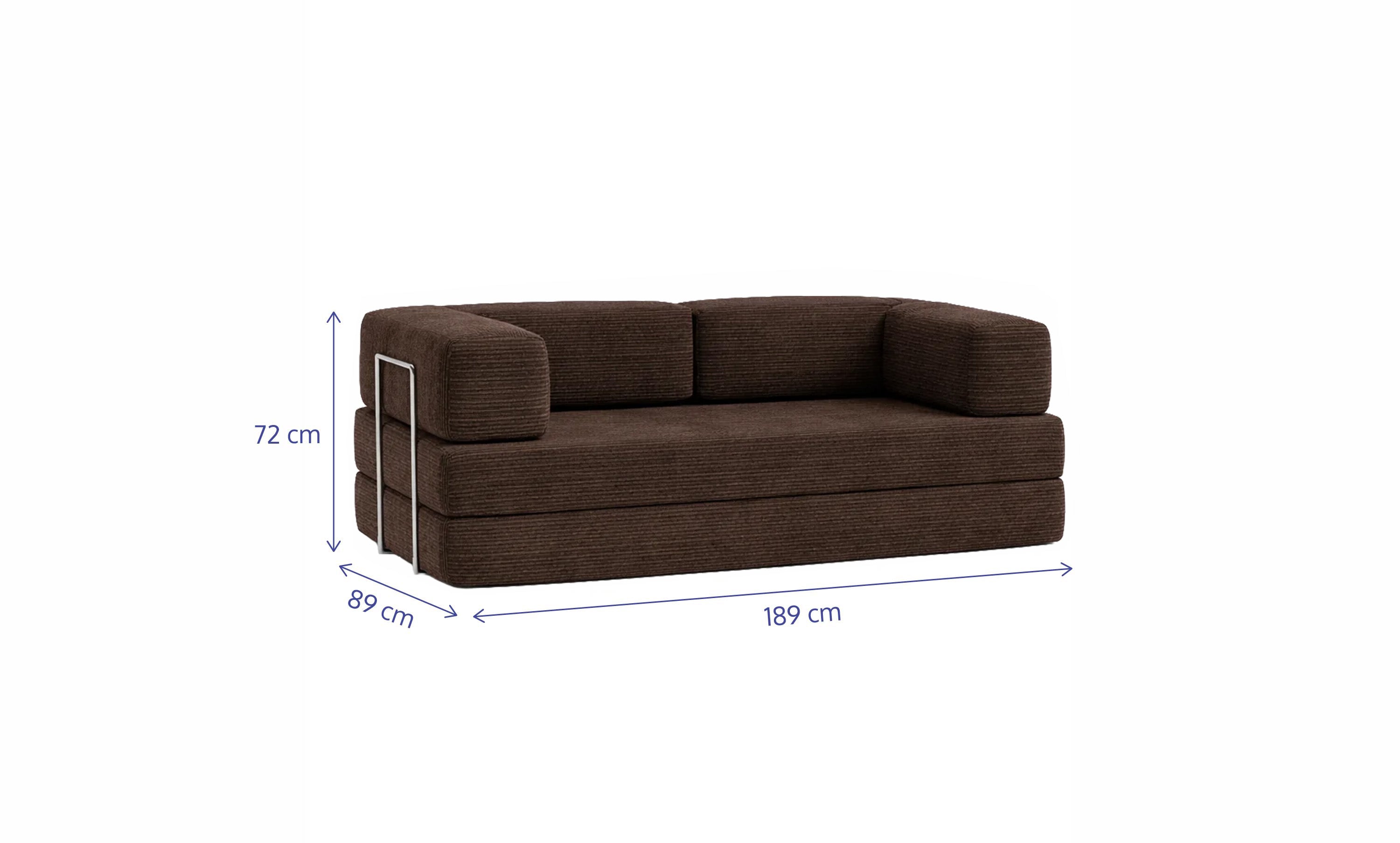 Sofá Cama Flowin em Cotele Soft Brown