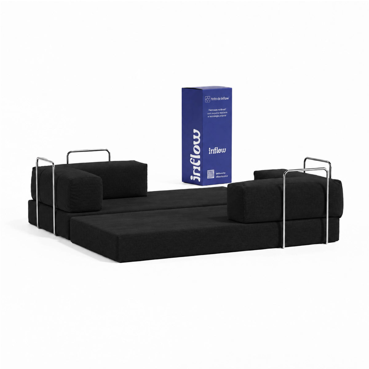 Sofá Cama Flowin em Cotele Black