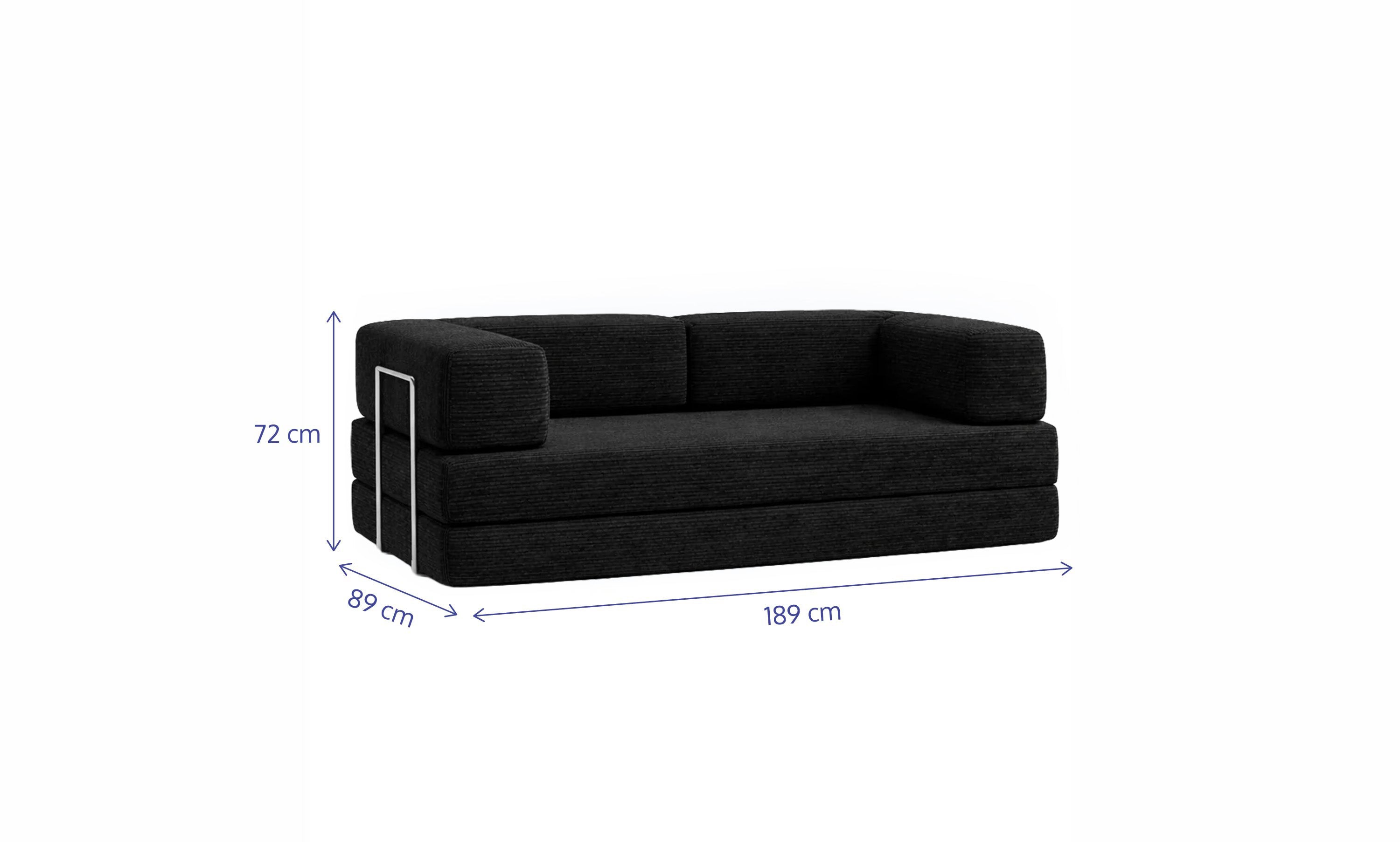Sofá Cama Flowin em Cotele Black