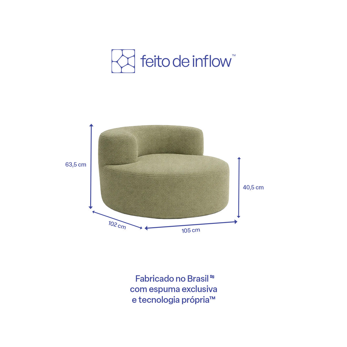 Poltrona Luna em Boucle Plus Green