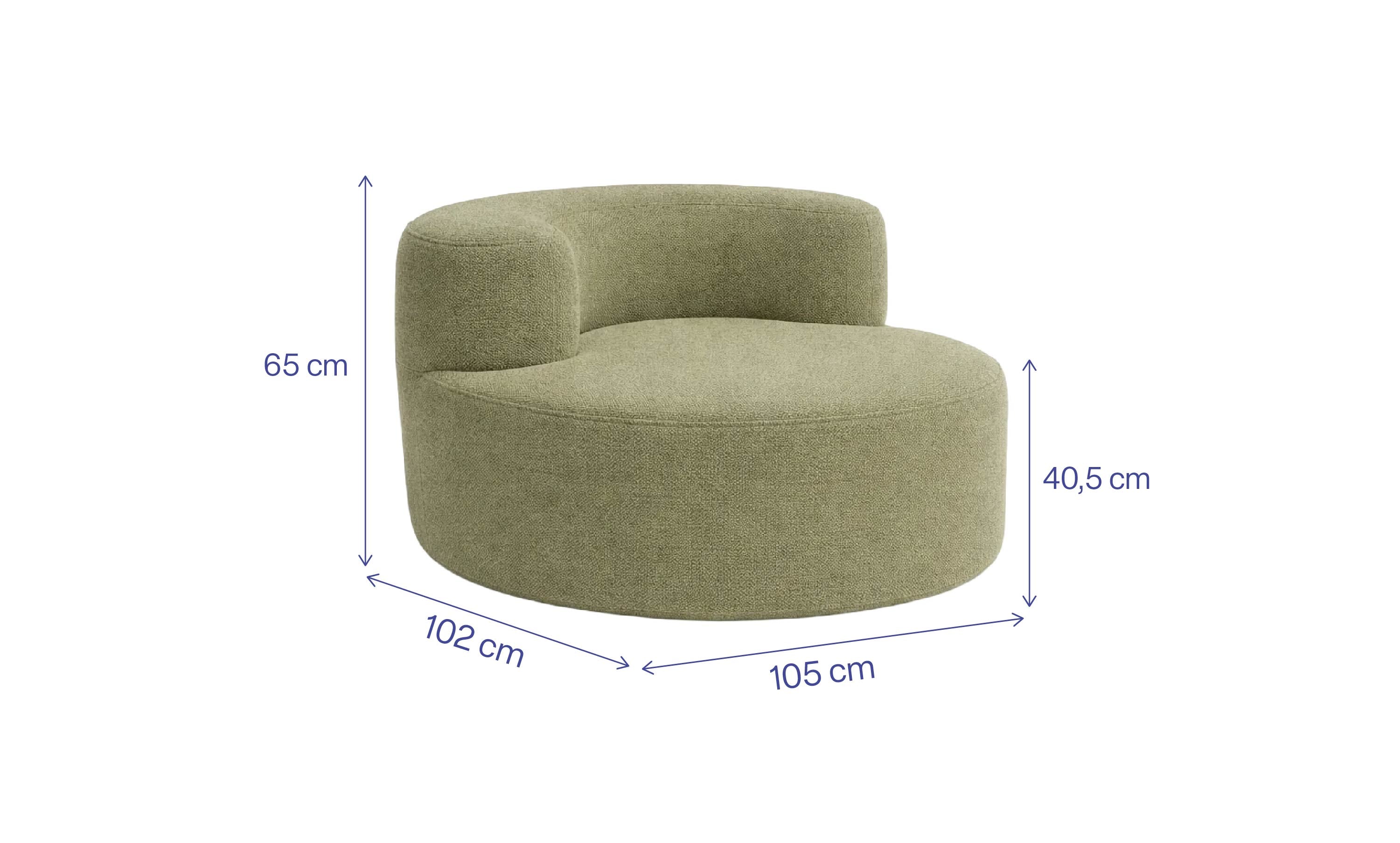 Poltrona Luna em Boucle Plus Green