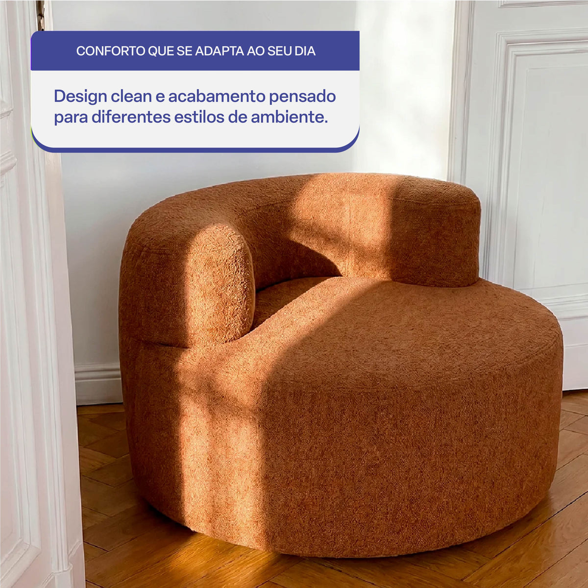 Poltrona Luna em Boucle Plus Mostarda