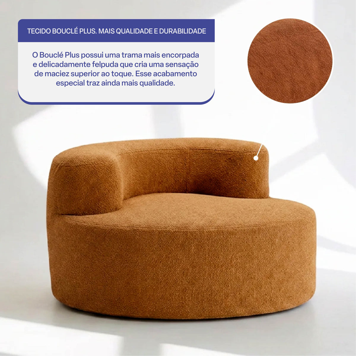 Poltrona Luna em Boucle Plus Mostarda