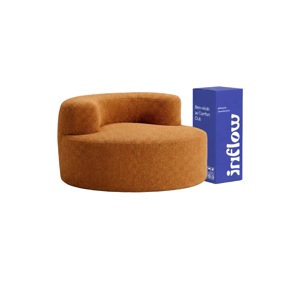 Poltrona Luna em Boucle Plus Mostarda
