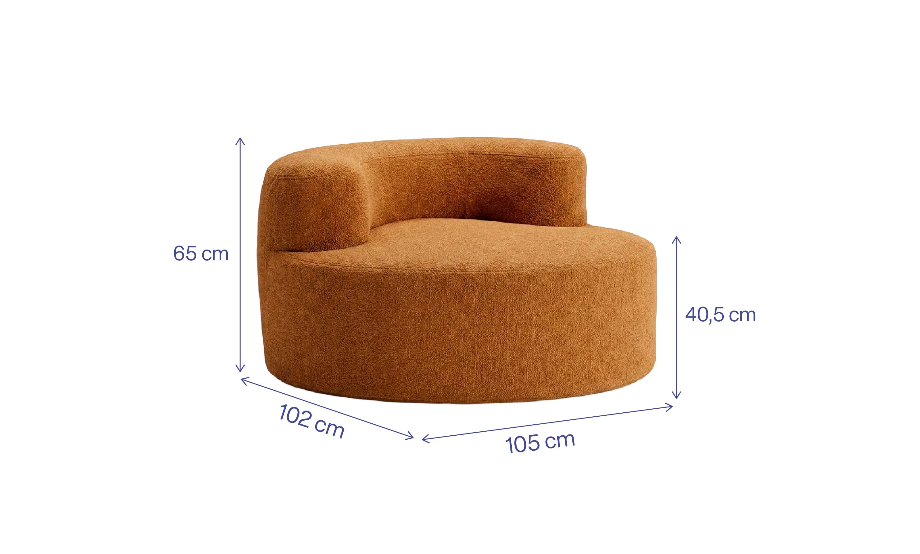 Poltrona Luna em Boucle Plus Mostarda