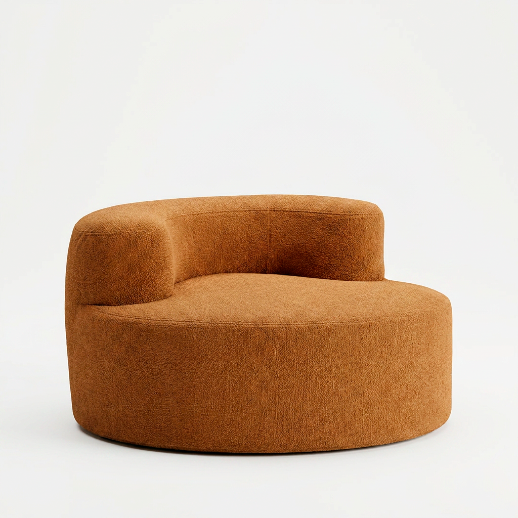 Poltrona Luna em Boucle Plus Mostarda