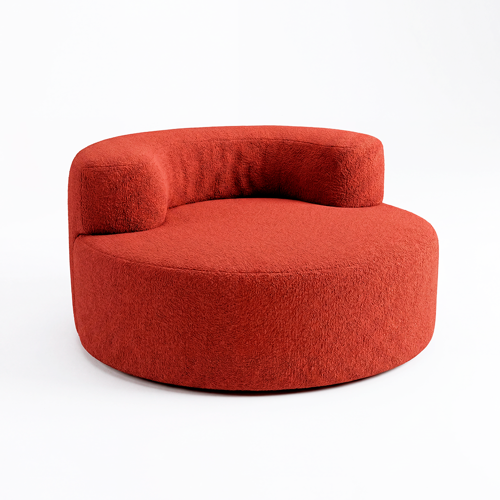 Poltrona Luna em Boucle Plus Terracota