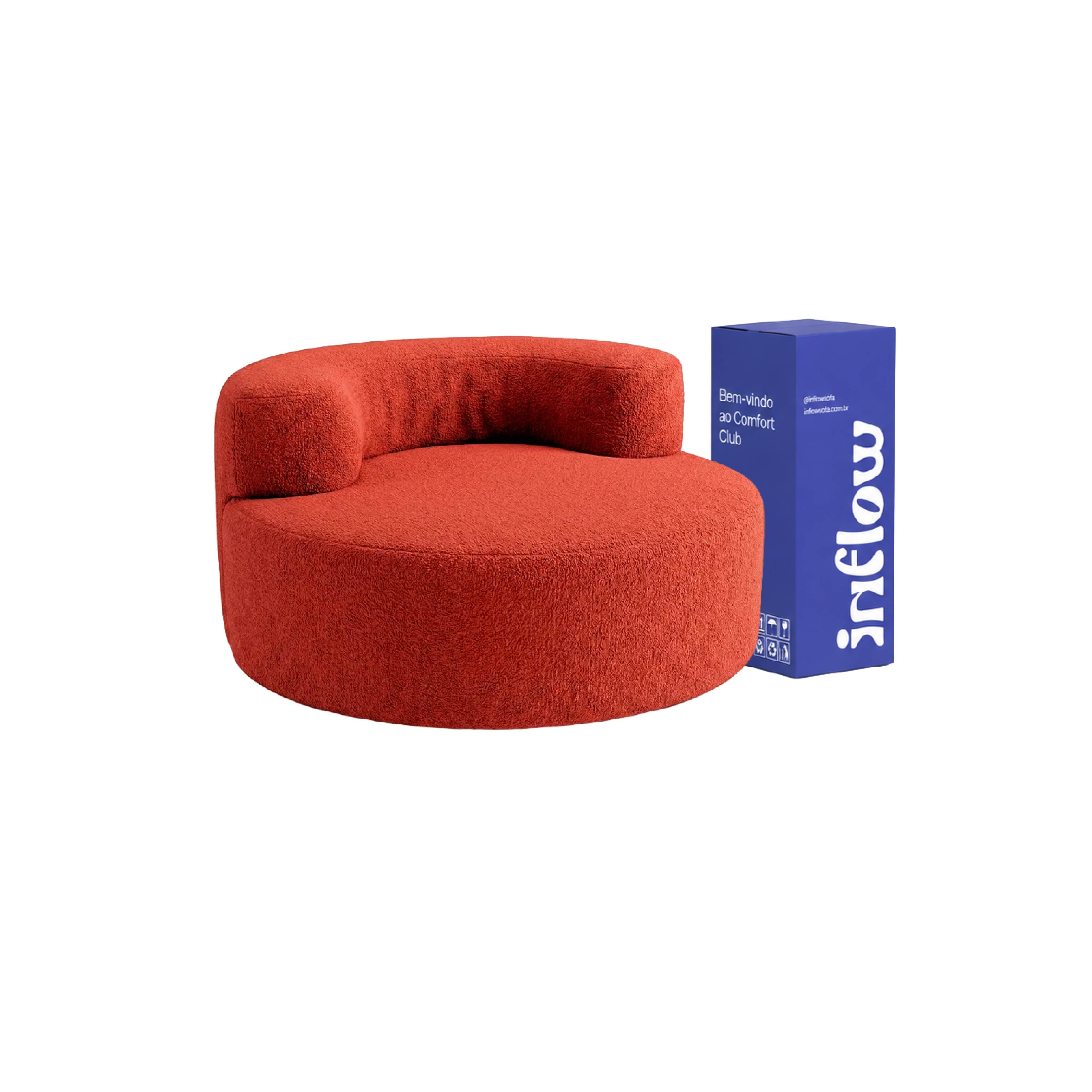 Poltrona Luna em Boucle Plus Terracota