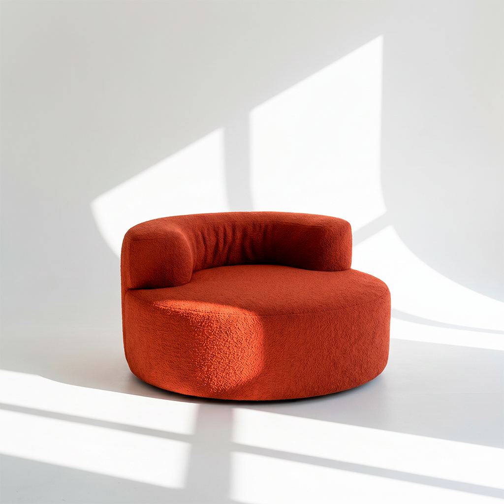 Poltrona Luna em Boucle Plus Terracota