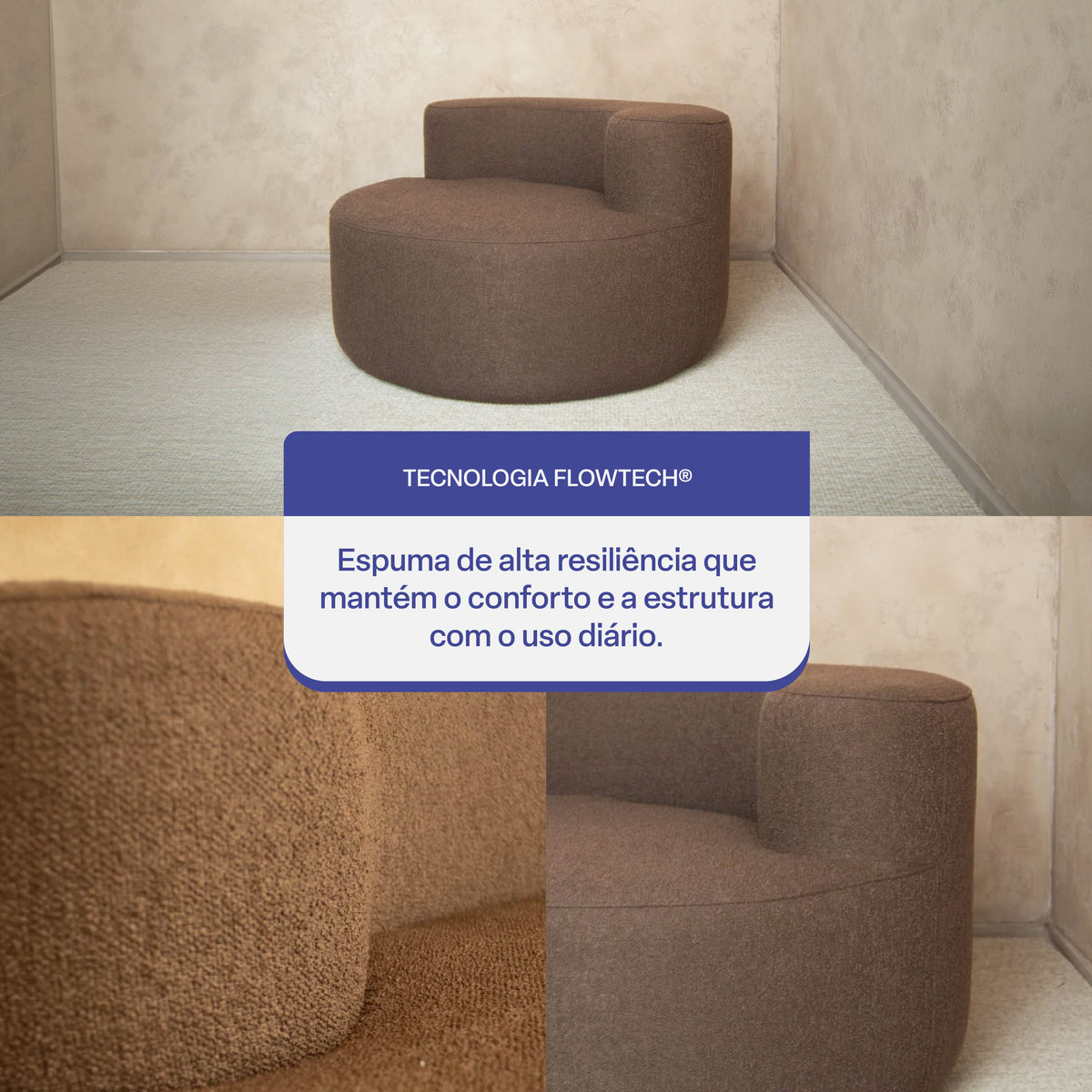 Poltrona Luna em Boucle Plus Marrom