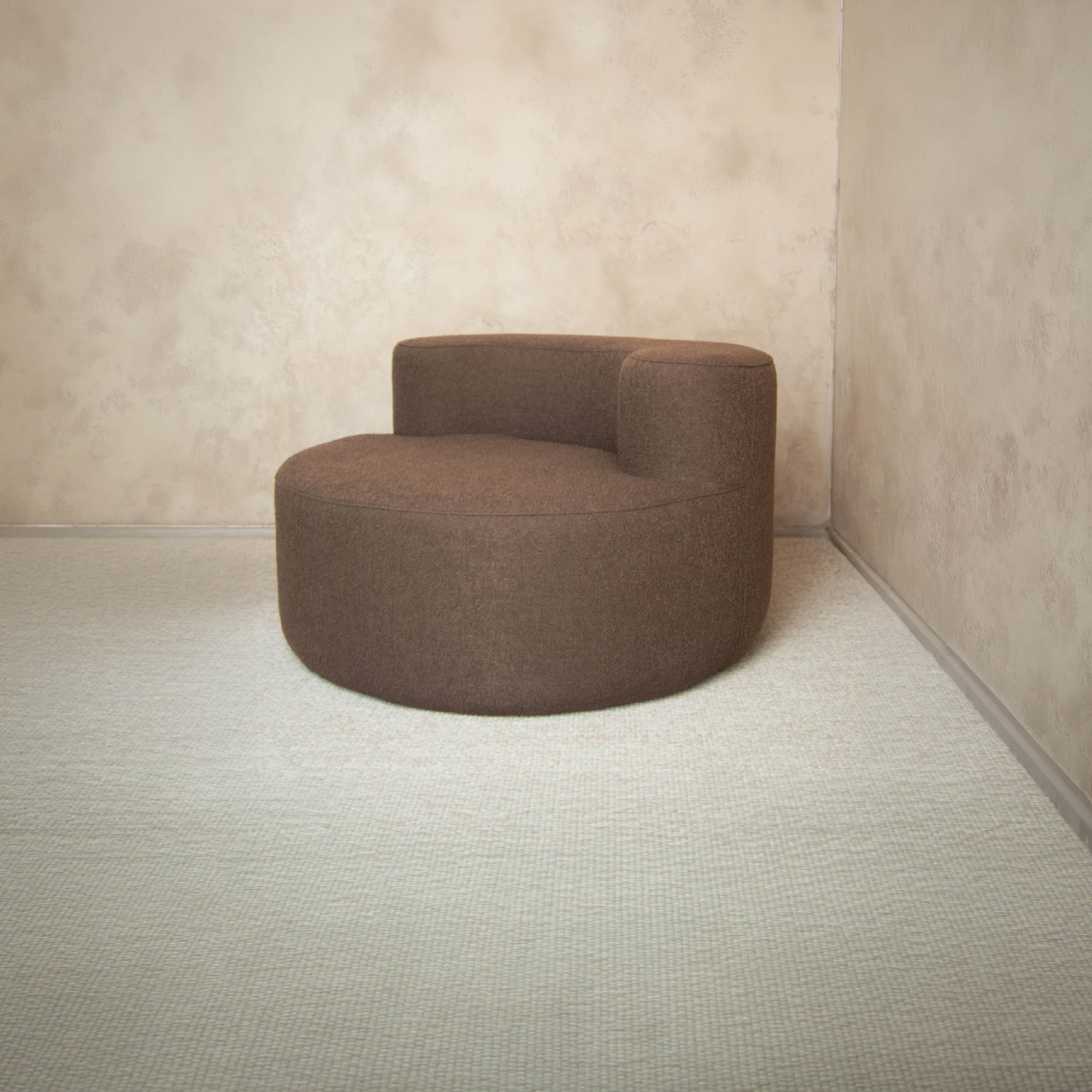 Poltrona Luna em Boucle Plus Marrom